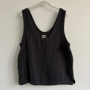 NWT Faherty washed black organic cotton tank XL